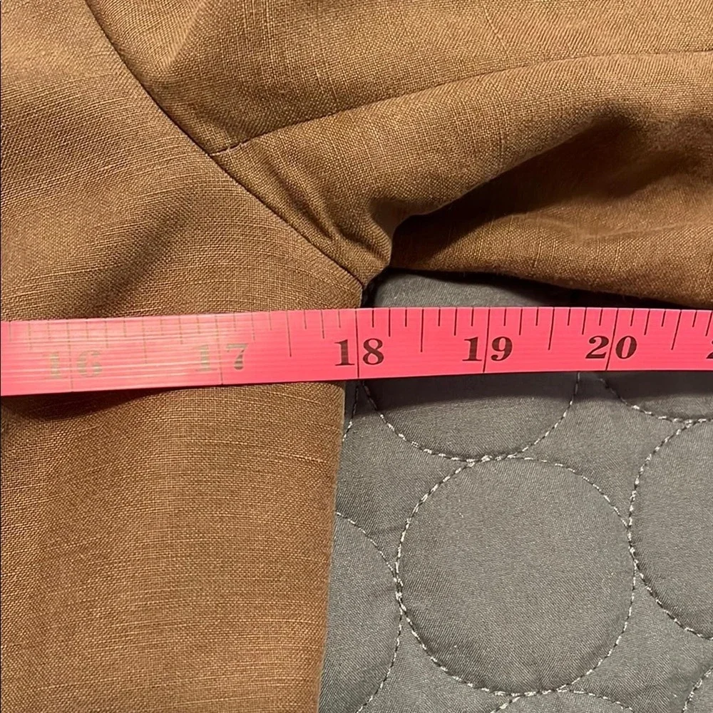 Pendleton Linen Silk Brown Blazer Tailored Suit Jacket Front‎ Pockets Petite 6 - Picture 6 of 7